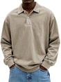 Men's collared quarter-button sweater with long sleeves