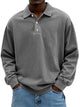 Men's collared quarter-button sweater with long sleeves