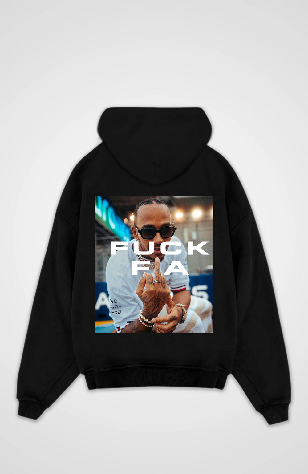 Oversized graphic hoodie with large photographic back print