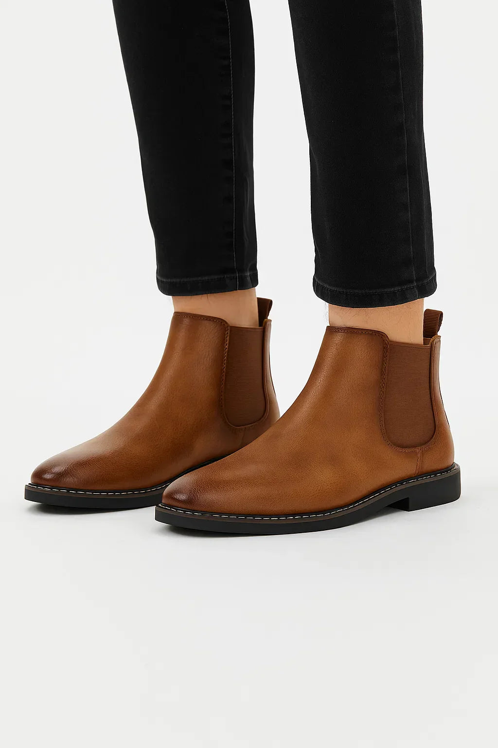Men's Retro Synthetic Leather Slip-On Chelsea Boots