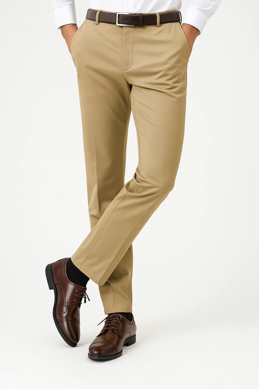 Men's Stretch Trousers in Soft, Comfortable Fabric