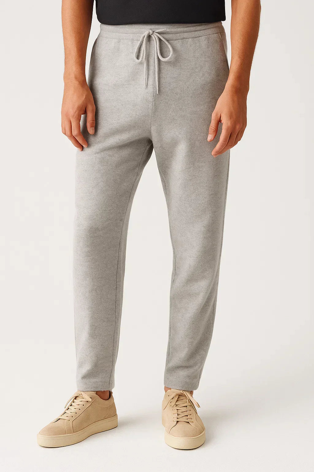 Men's High-Waisted Merino Wool Trousers, Thick and Warm