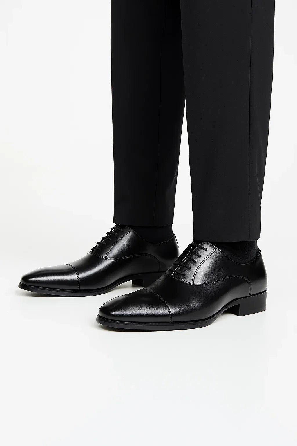 Men's Black Leather Derby Formal Shoes