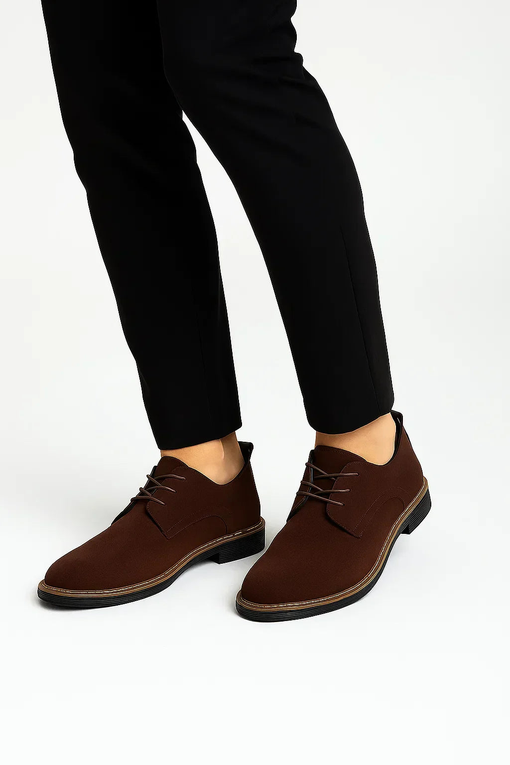 Men's Suede Leather Oxford Lace-Up Shoes, Business Casual