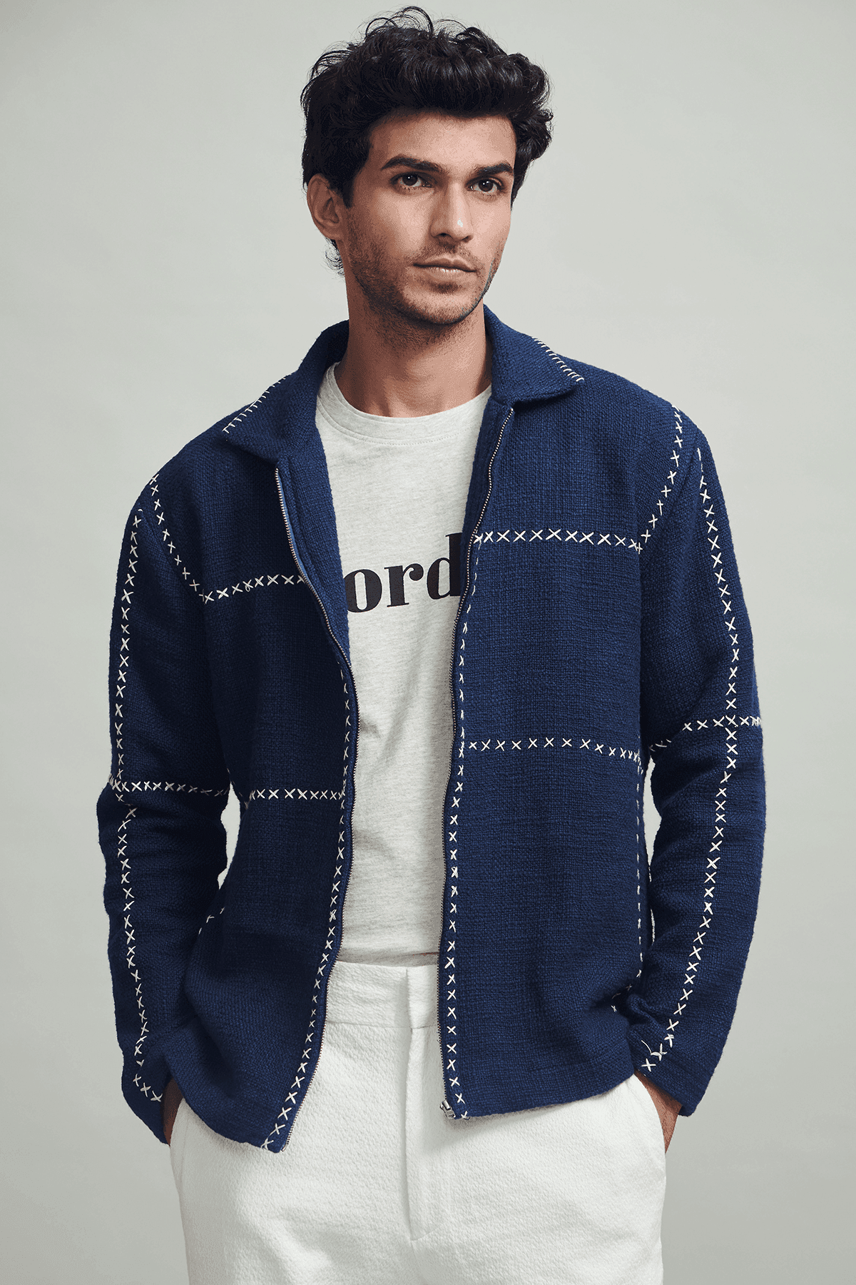Unisex cross stitch jacket