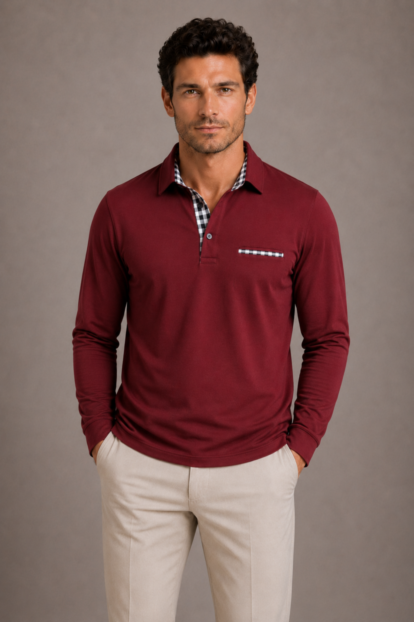 Men's Long-Sleeve Polo