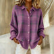 Striped knit sweater with crew neckline and long sleeves