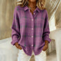 Striped knit sweater with crew neckline and long sleeves