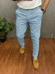 Men's slim tapered trousers with button waist