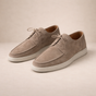 Men's Suede Lace Up Derby Shoes, Moc Toe, Cupsole