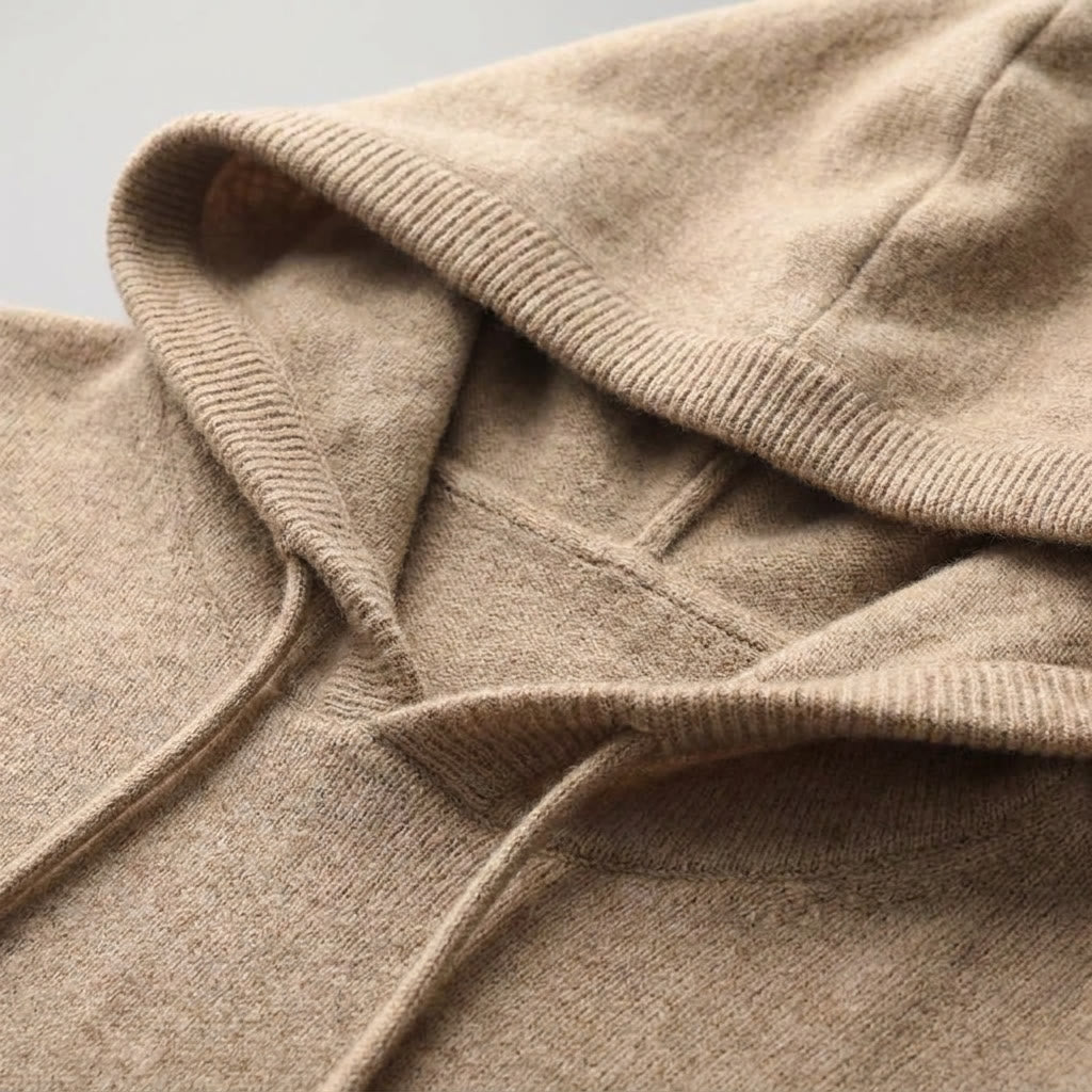 Unisex hooded jumper with long sleeves, drawstrings and ribbed trims