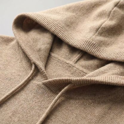 Unisex hooded jumper with long sleeves, drawstrings and ribbed trims