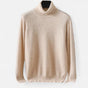 Men's plain roll neck jumper with long sleeves and ribbed trims