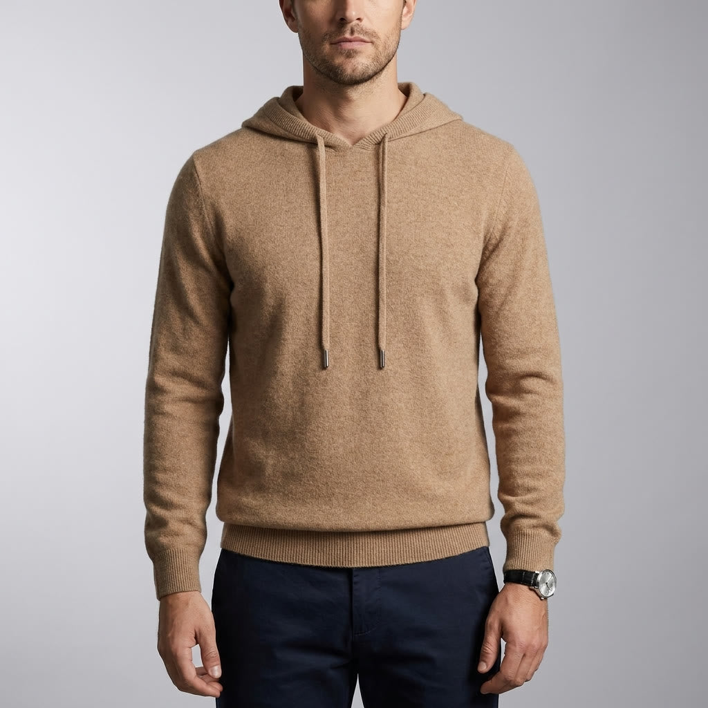 Unisex hooded jumper with long sleeves, drawstrings and ribbed trims