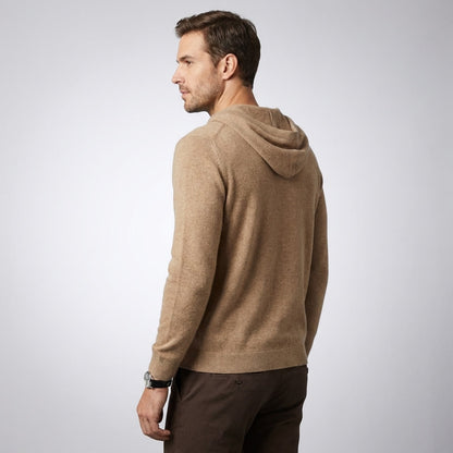 Unisex hooded jumper with long sleeves, drawstrings and ribbed trims