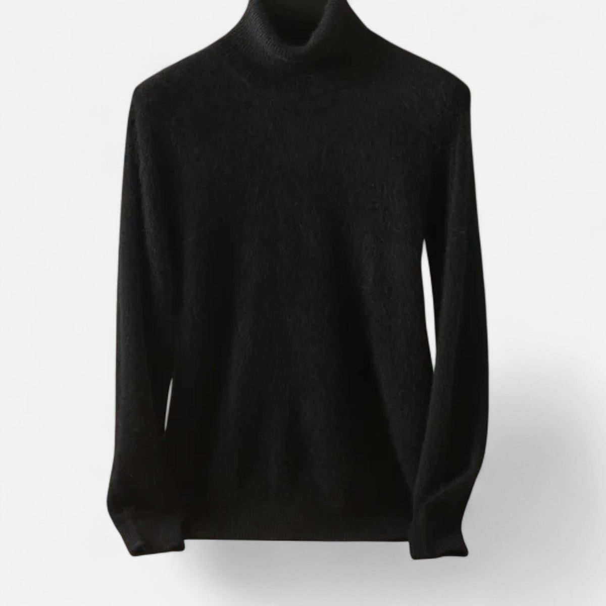 Men's plain roll neck jumper with long sleeves and ribbed trims