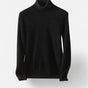 Men's plain roll neck jumper with long sleeves and ribbed trims
