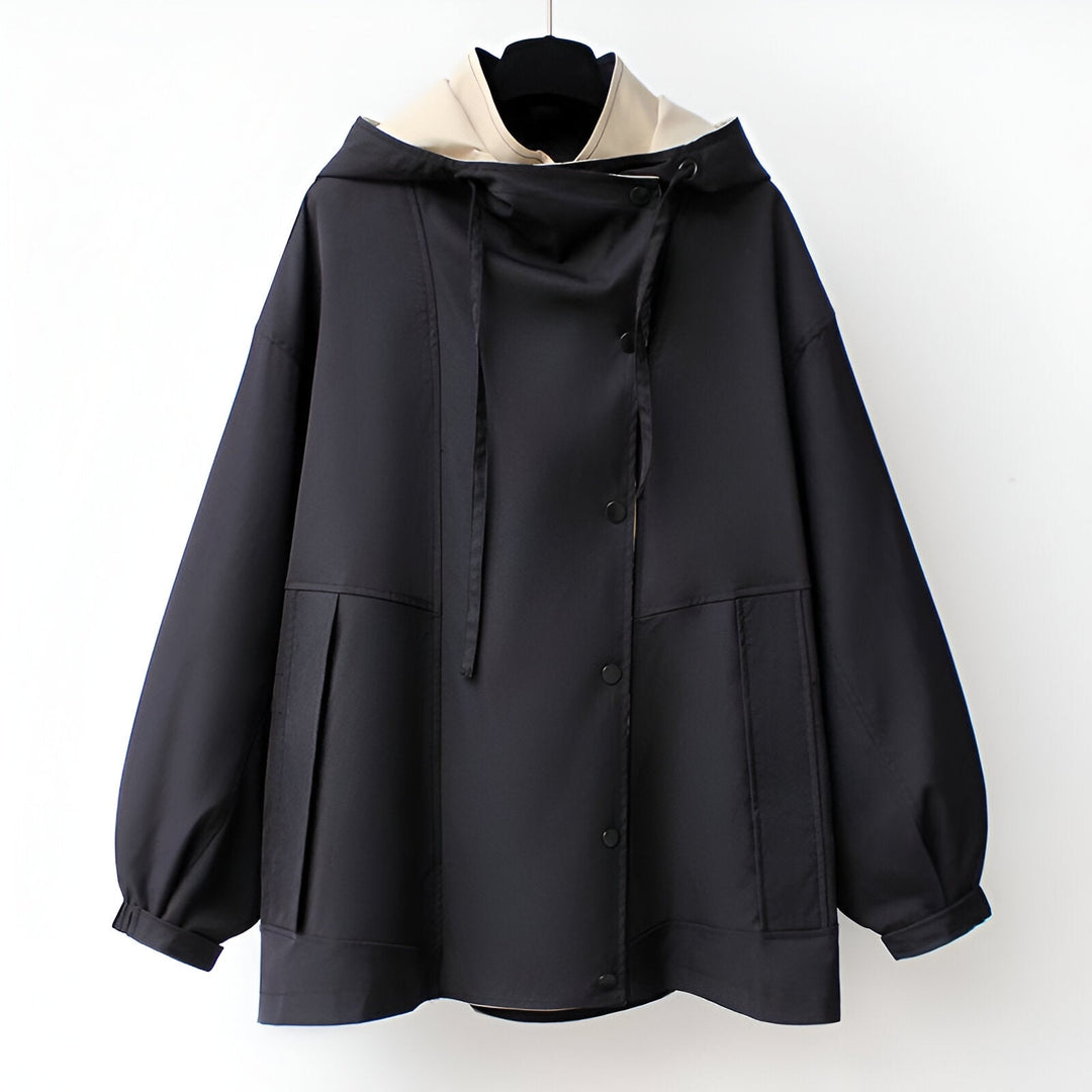 Unisex hooded windbreaker jacket with long sleeves