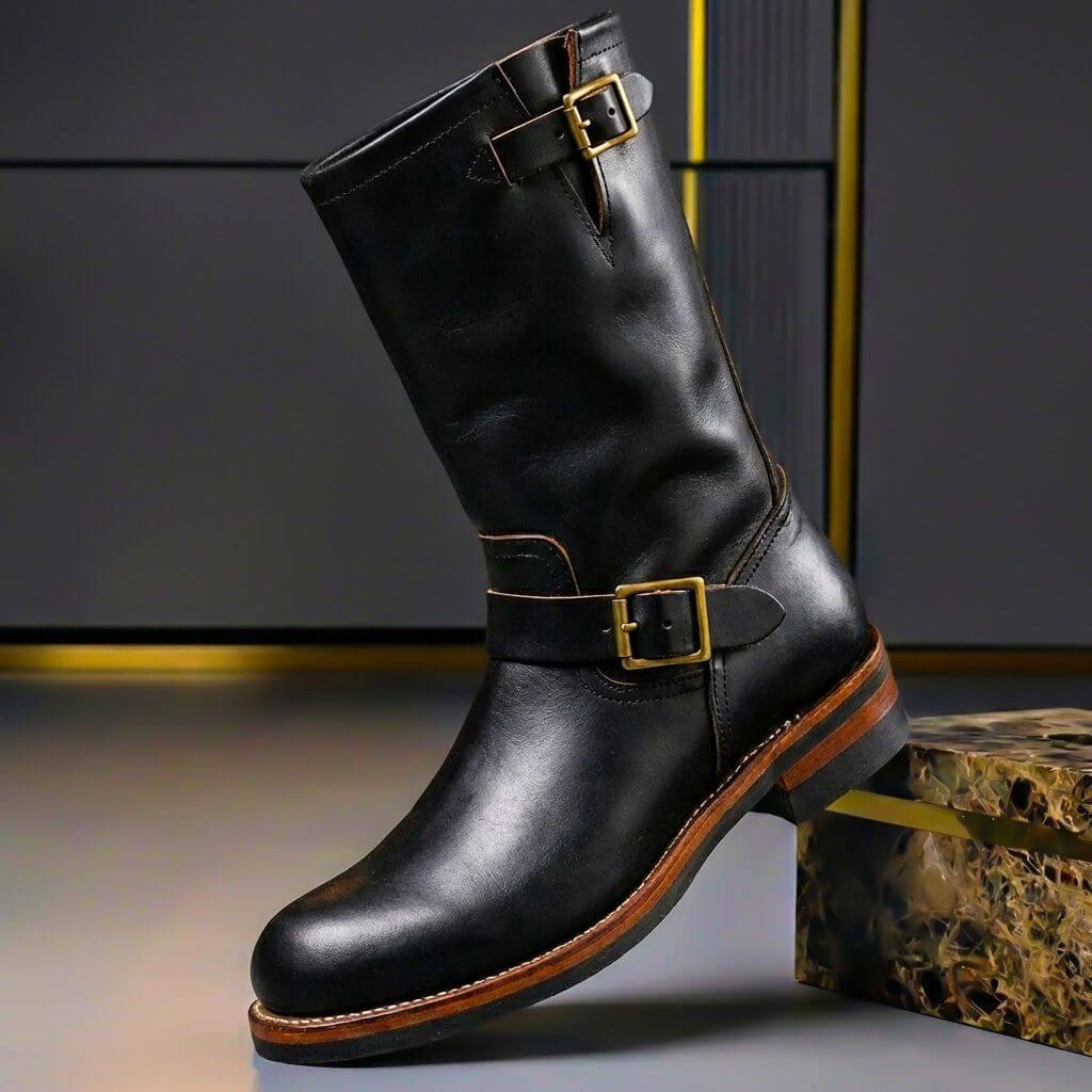 Vintage-style ankle lace-up boots