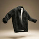 Geometric pattern men's button-front jacket with collar, long sleeves and front pockets