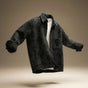 Geometric pattern men's button-front jacket with collar, long sleeves and front pockets