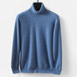 Men's plain roll neck jumper with long sleeves and ribbed trims