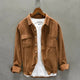 Men's Soft Cotton Shirt, 100% Cotton Button-Up Casual Shirt with Relaxed Fit in Neutral Tones