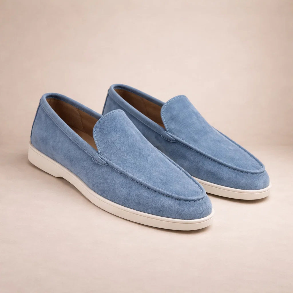 Men's Suede Loafers, Plain Apron Front, Slip On Cupsole
