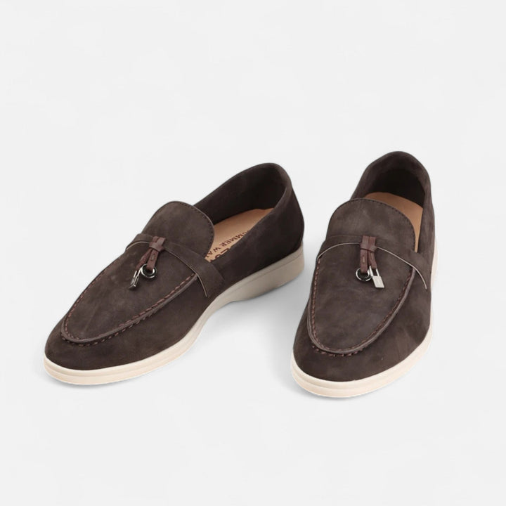 Men's casual moccasin loafers with flat soles
