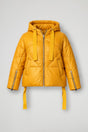 Short quilted puffer jacket with a front zip fastening