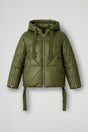 Short quilted puffer jacket with a front zip fastening