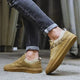 Men's low-top lace-up sneakers with textured soles