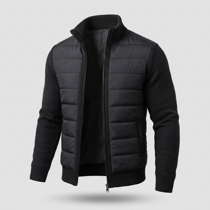 Quilted unisex puffer jacket with long sleeves and hip-length cut