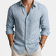 Men's long sleeve button-down shirt with pointed collar