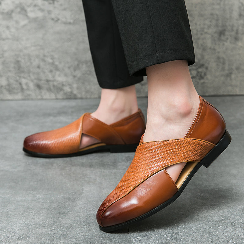 Classic slip-on loafers available in brown or black