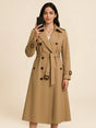 Classic belted trench coat with a longline outerwear silhouette