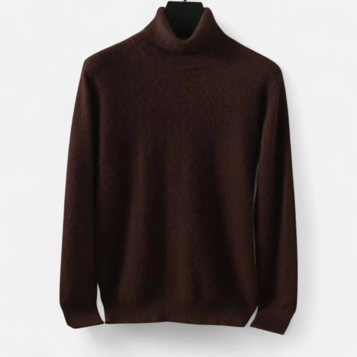 Men's plain roll neck jumper with long sleeves and ribbed trims