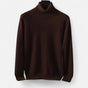 Men's plain roll neck jumper with long sleeves and ribbed trims