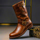 Vintage-style ankle lace-up boots
