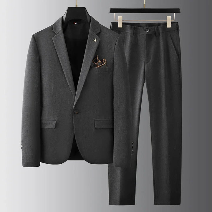 Men's Slim Fit Suit, 2 Piece Notch Lapel Blazer & Trousers for Weddings & Formal Events