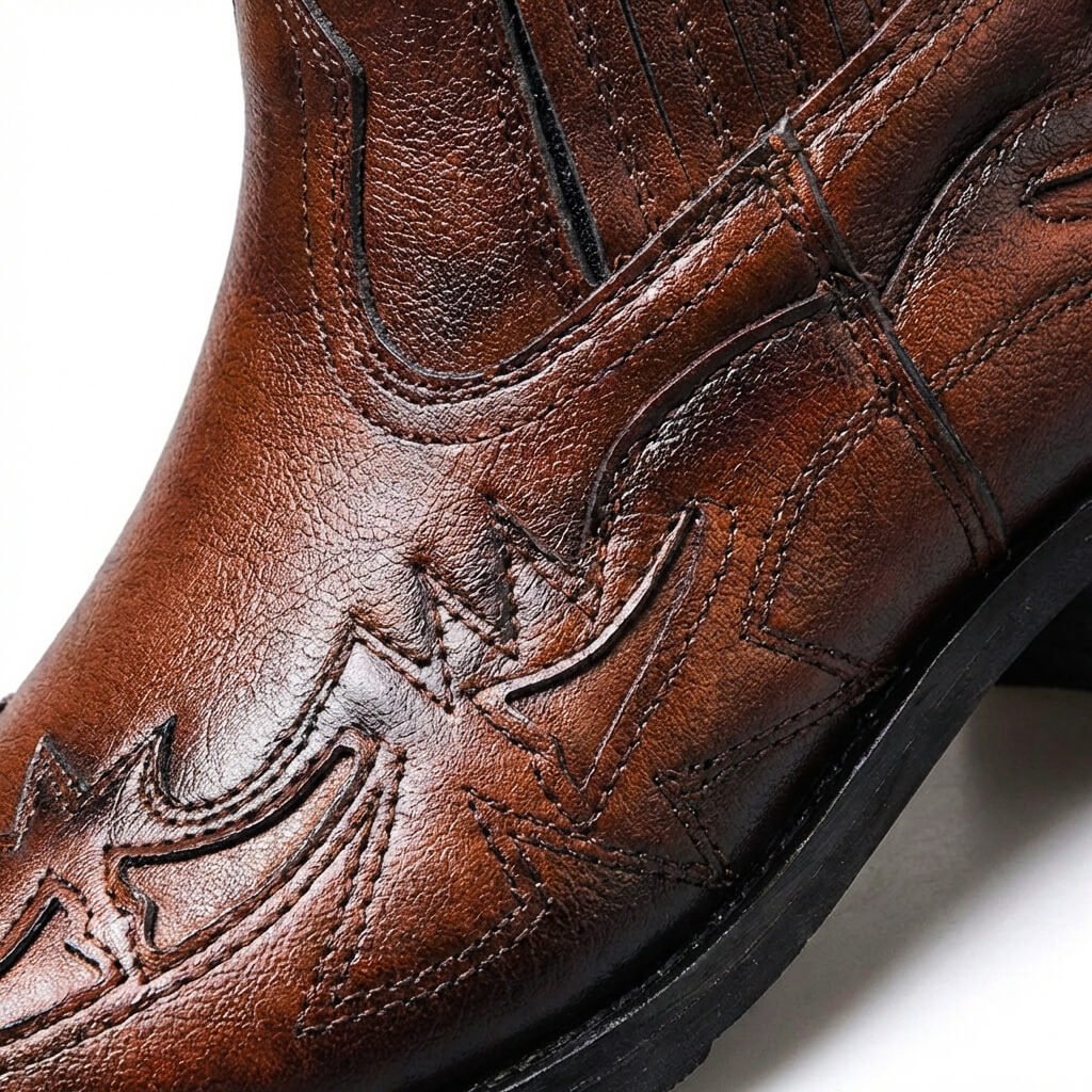 Unisex leather ankle boots with low heel