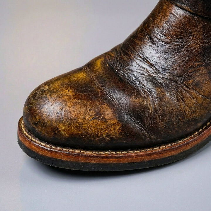 Vintage-style ankle lace-up boots