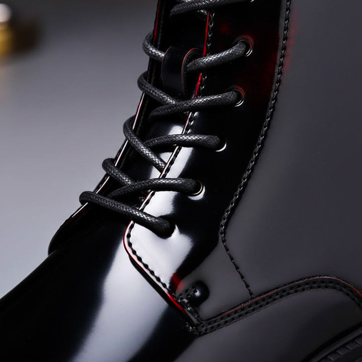 Polished lace-up ankle boots with chunky lug soles