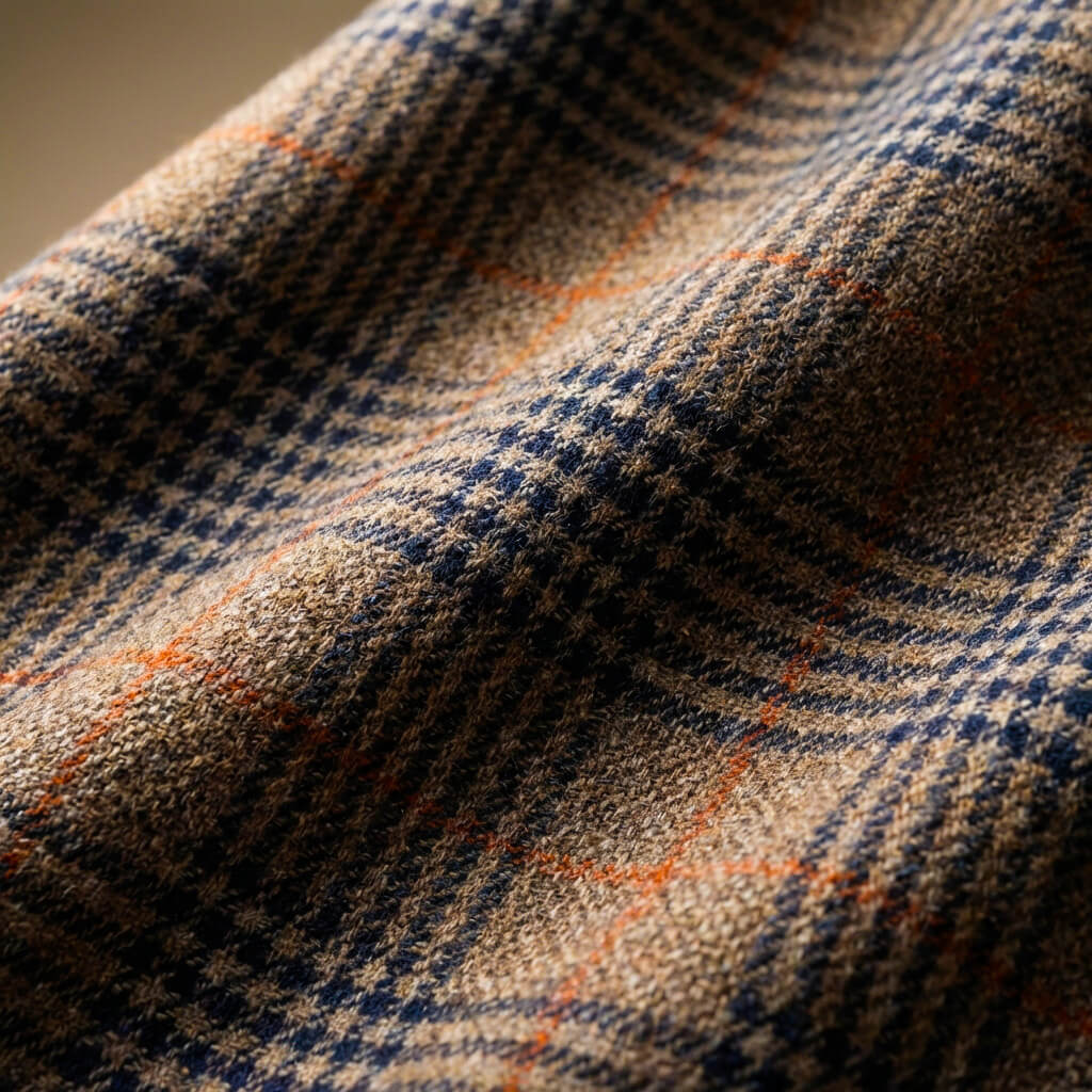 Men's checked blazer with notched lapels, long sleeves and button fastening