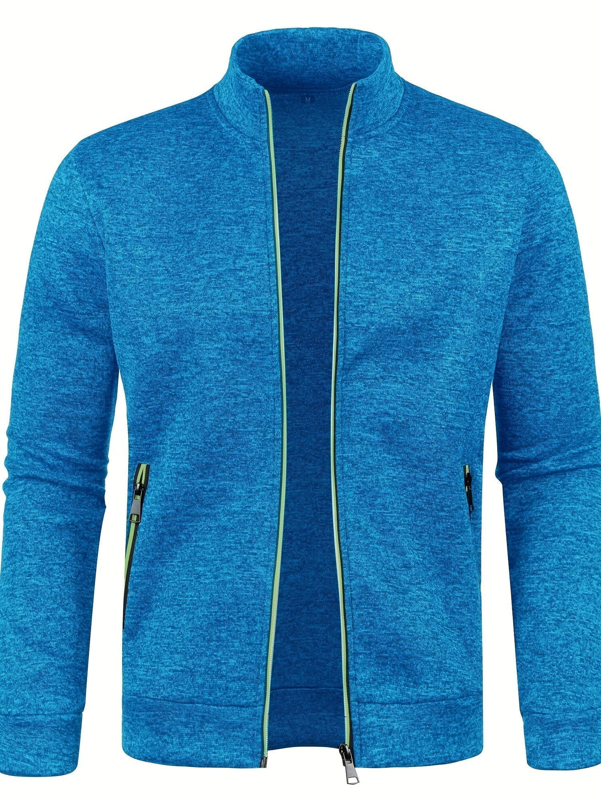 Men's plain zip-up cardigan