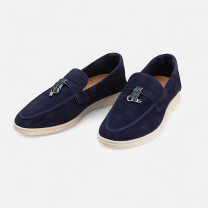 Men's casual moccasin loafers with flat soles