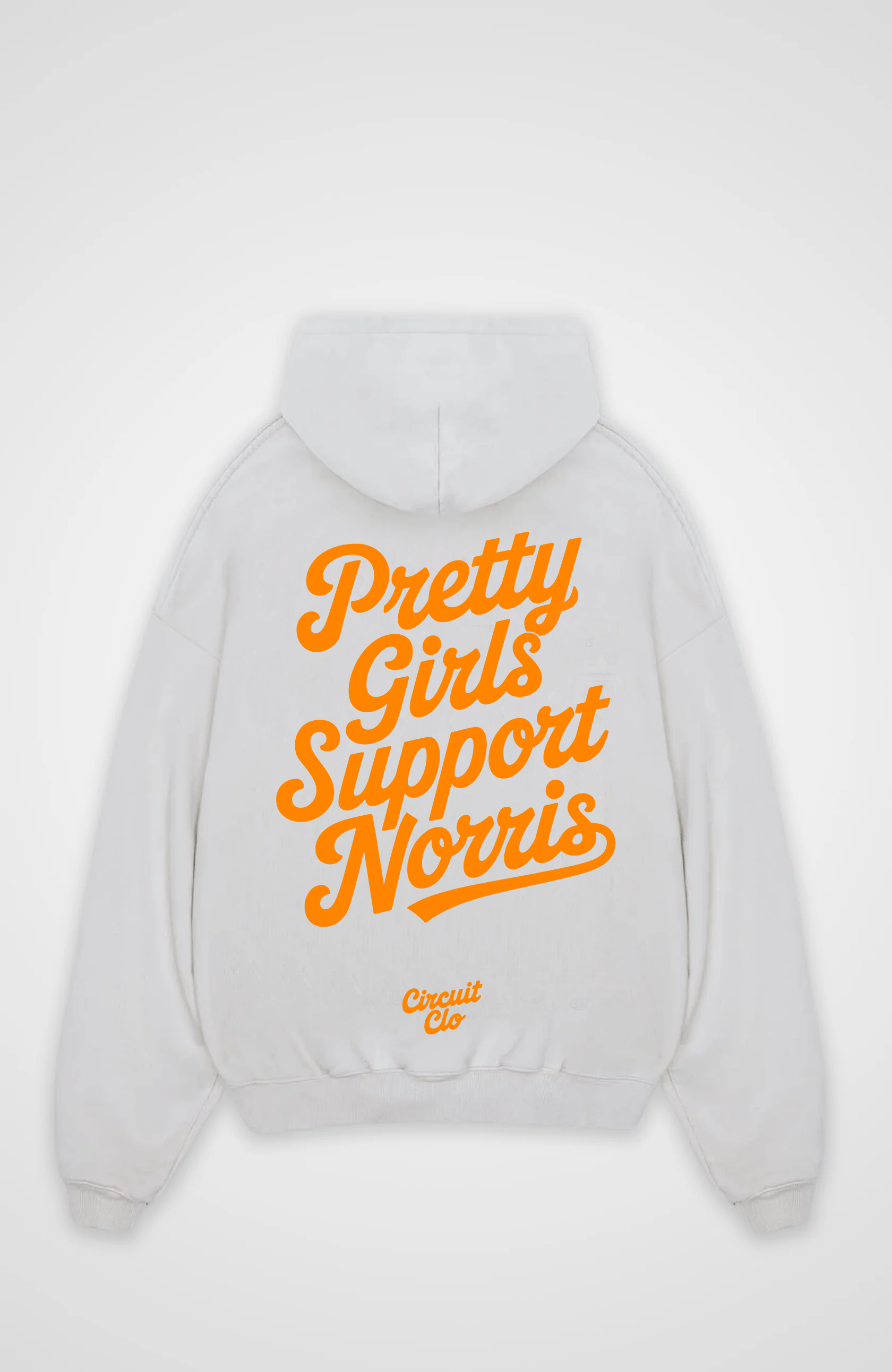 Unisex oversized hoodie with Pretty Girls Support Norris back graphic