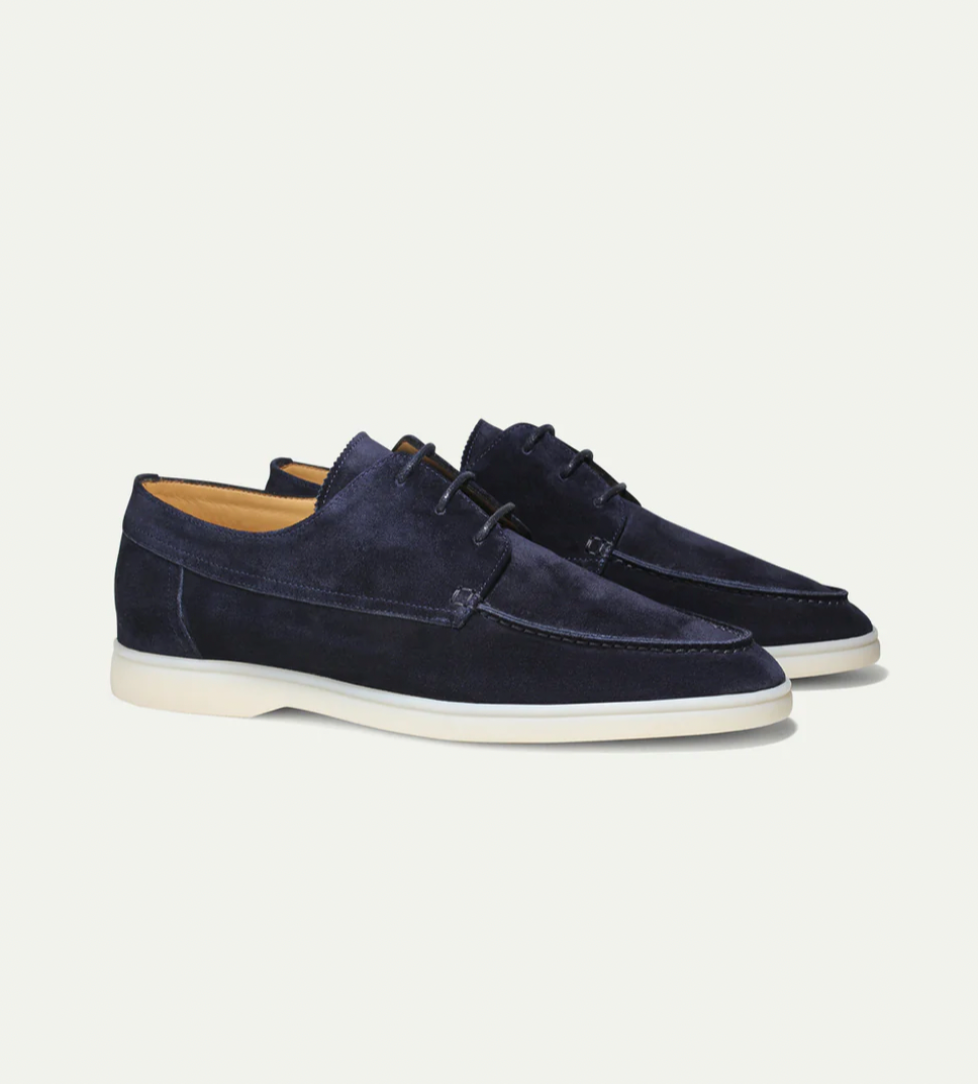 Men's moc toe derby shoes