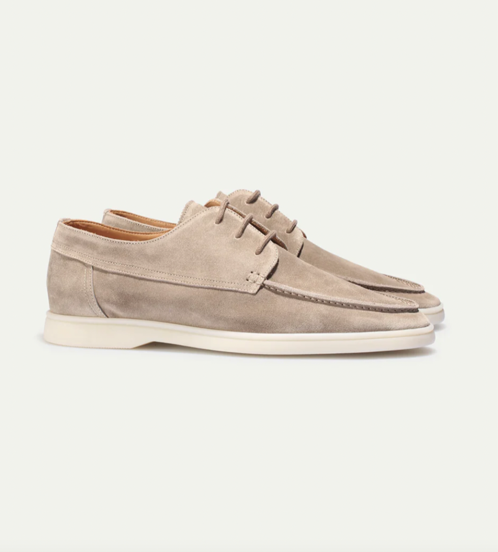 Men's moc toe derby shoes