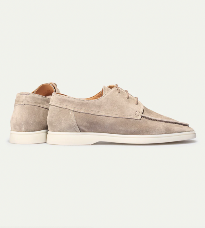 Men's moc toe derby shoes